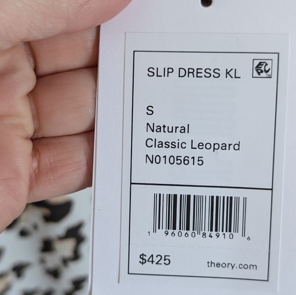 NEW Women's Theory Slip Dress Small Natural Classic Leopard - Picture 5 of 5